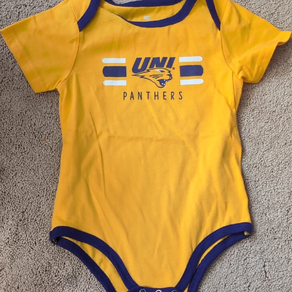Colosseum Gold and Purple Bodysuit for UNI Panthers Fans